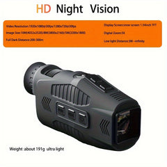 1080p Night Vision Monocular 5x Zoom 150-200m Range
