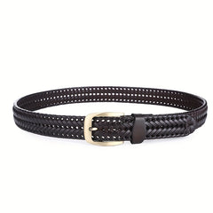 Woven Cowhide Belt Leather Belt Men's And Women's Jeans Sense Belt