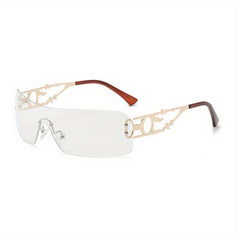 Y2K Rimless Wrap Around Sunglasses UV400