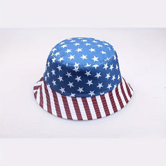 Sunshade Bucket Hat American Independence Pattern Sun Hat Men Women