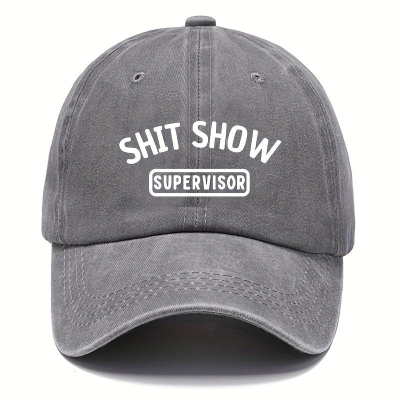 Vintage Funny Words Print Baseball Cap Adjustable Trucker Hat