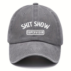 Vintage Funny Words Print Baseball Cap Adjustable Trucker Hat