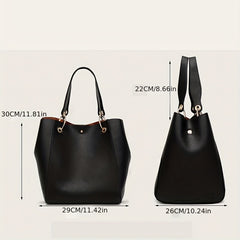 Minimalist Large Capacity Tote Bag Solid Shoulder Bag Women's Casual Handbag