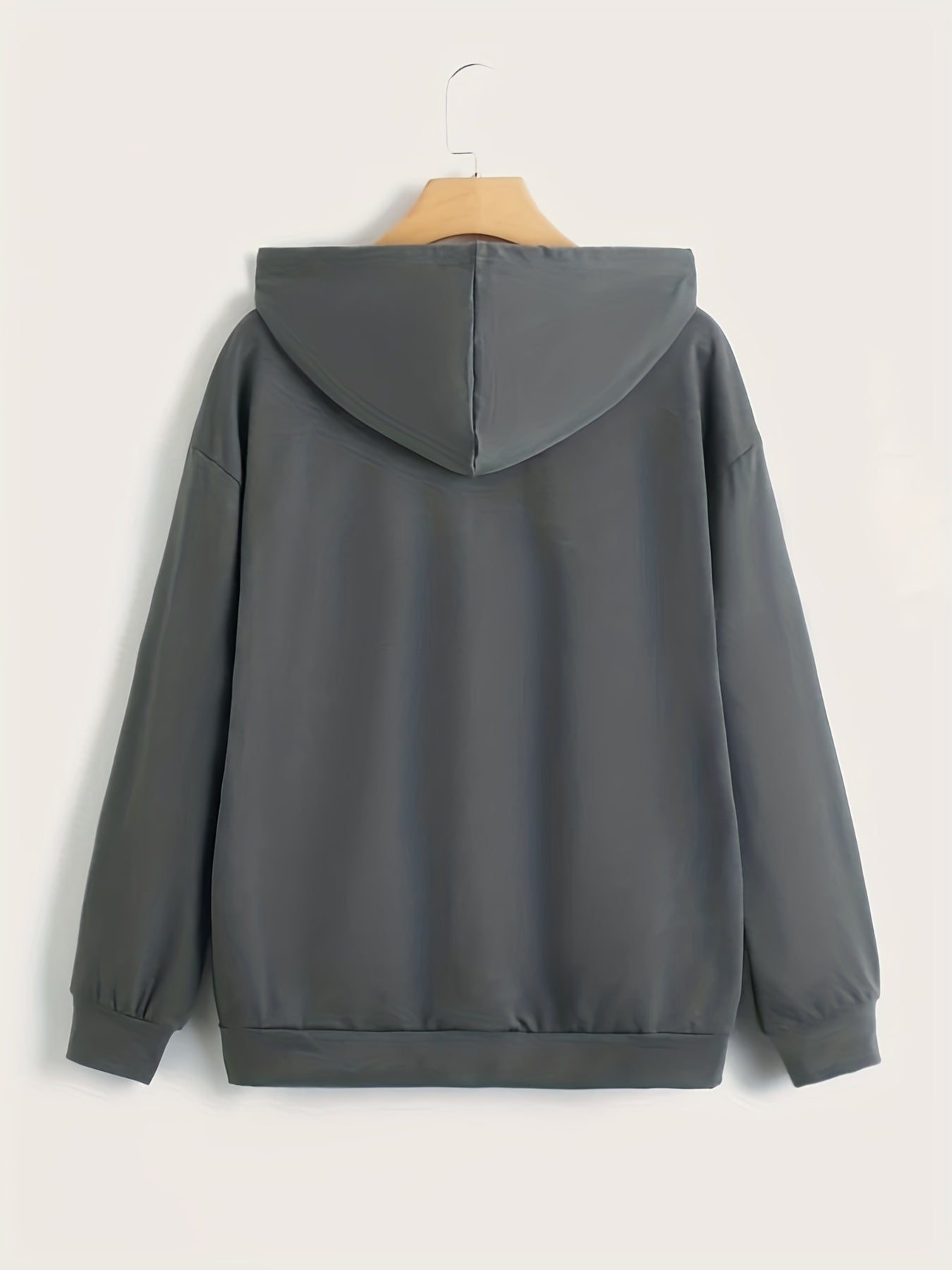 Casual Sports Hooded Sweatshirt Zipper Drawstring Hoodie