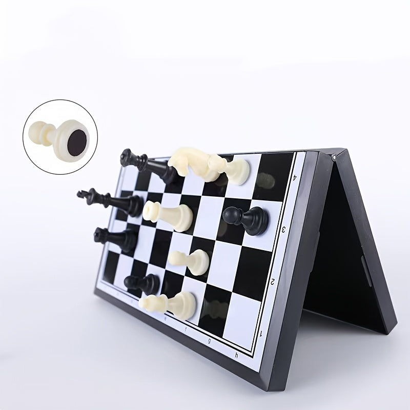 Magnetic Mini Portable Chess Set - Easy Storage Folding Board
