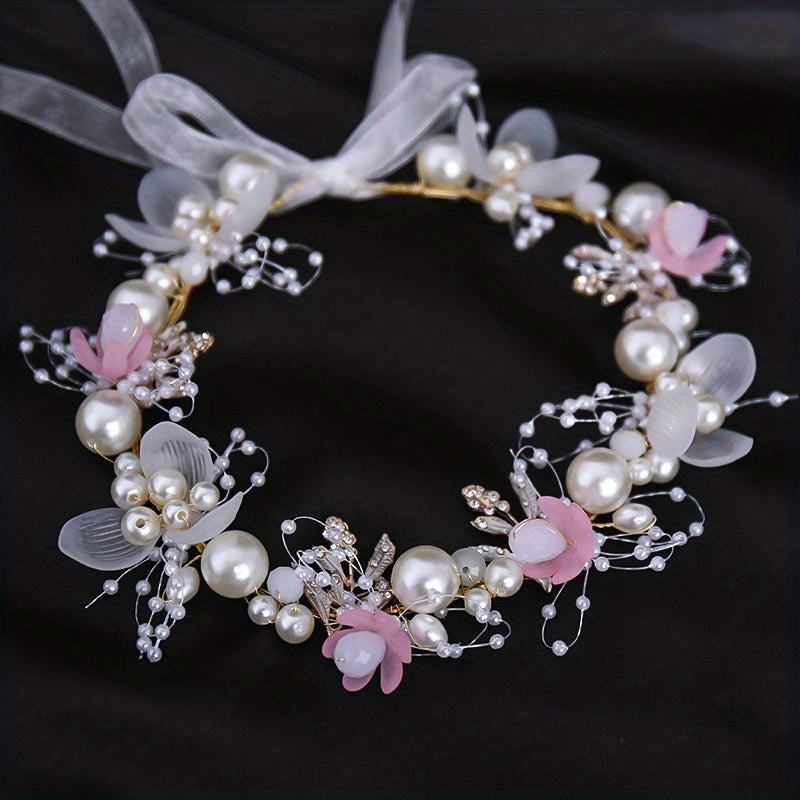 Kids Faux Pearl Flower Headband Children's Accessories