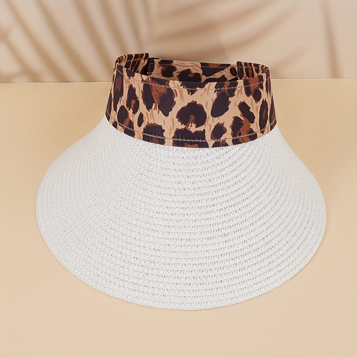 Leopard Block Visor Hat Women UV Protection