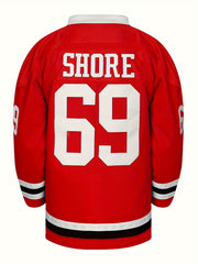 Men's Dog Print Long Sleeve Ice Hockey Jersey 69 Classic Embroidery