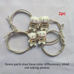 Cartoon Bear Decor Hair Tie Elastic Rubber Band Ponytail Holder Hair Accessories