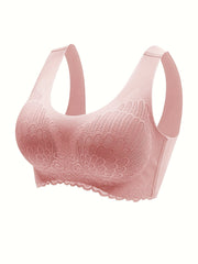 Lace Wireless Bra Comfy Scallop Trim Bra Tank