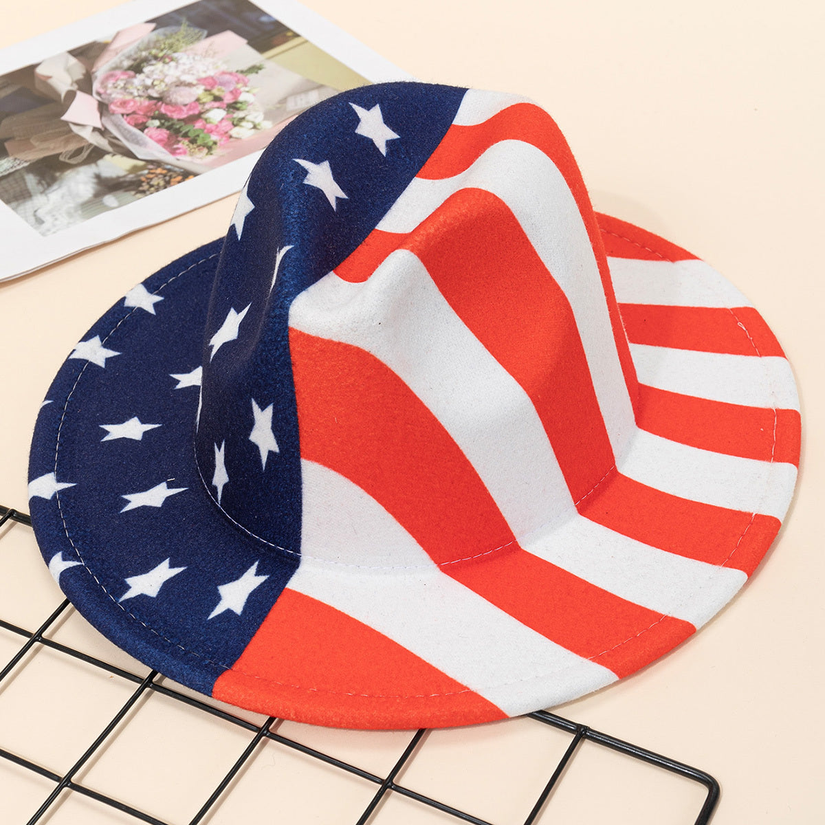 American Flag Trilby Hat Lightweight Sunshade Jazz Beach Hat