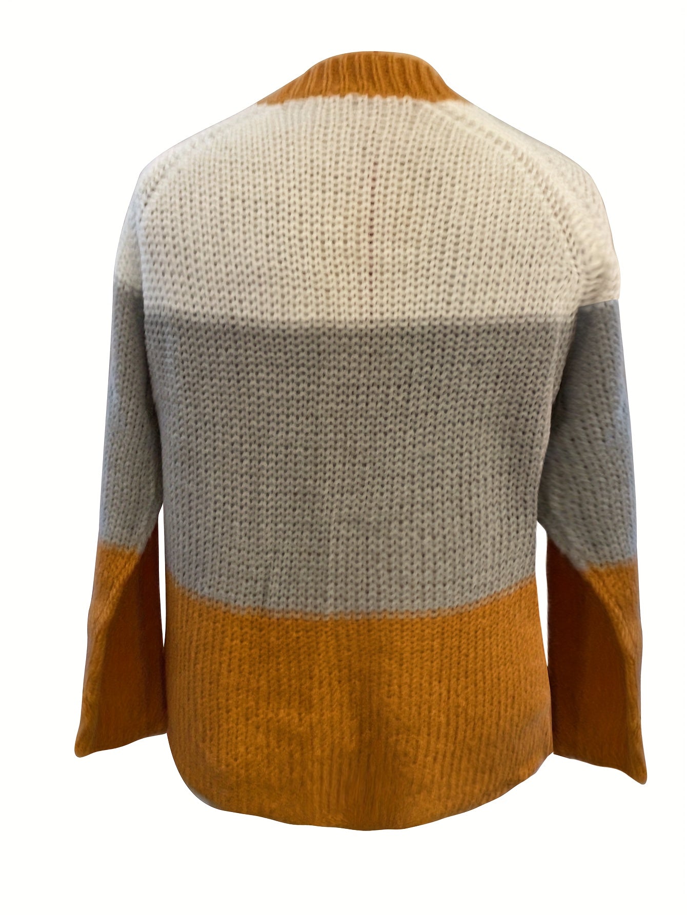  Colorblock Long Sleeve Knit Top