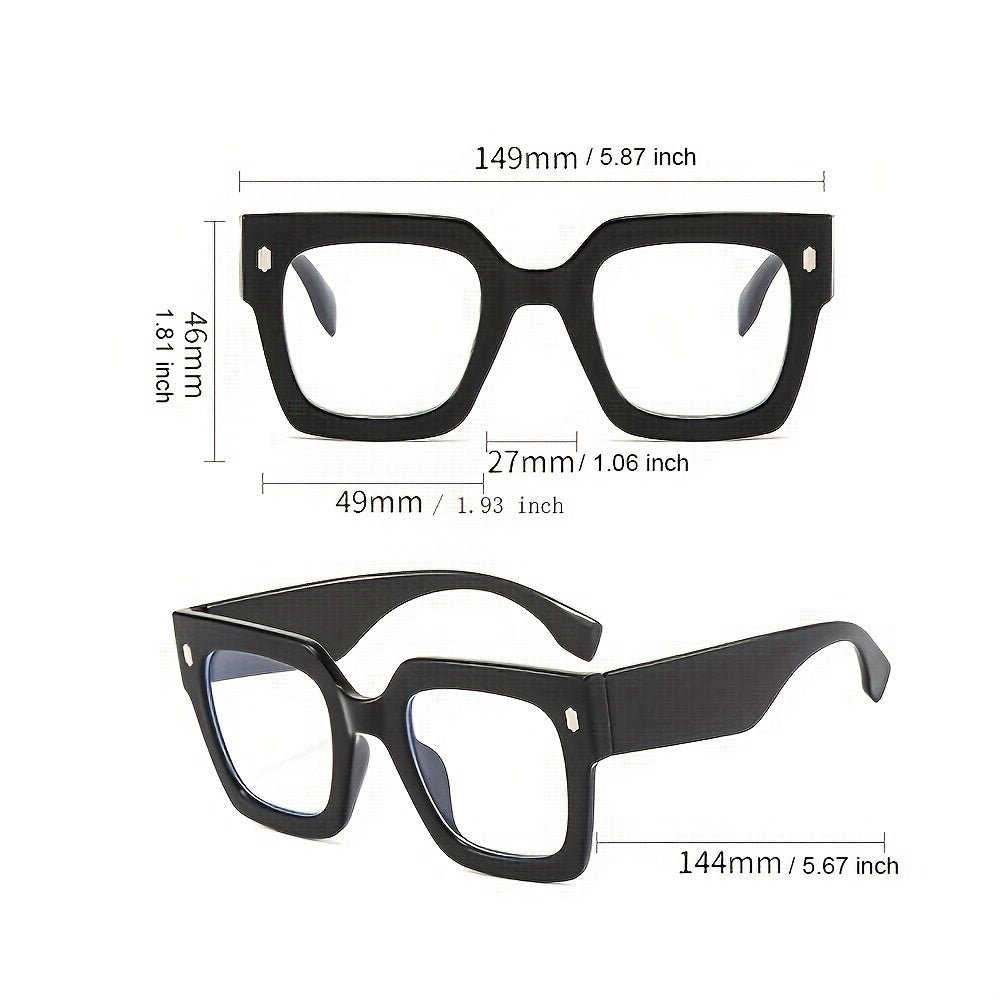 Square Clear Lens Glasses For Women Men Block Anti Light Glasses
