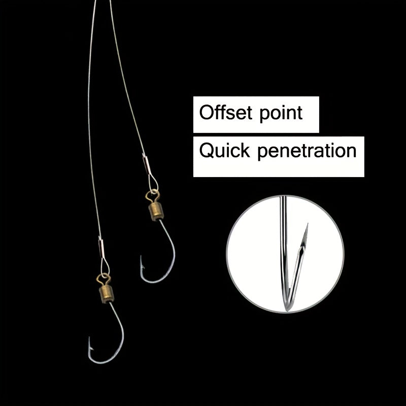 10pcs Heavy Duty Double Hook Fishing Rig for Saltwater Surf Fishing