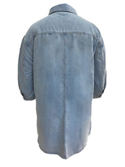  Preppy Denim Top Women's Long Sleeve Button Up Tunic Jacket
