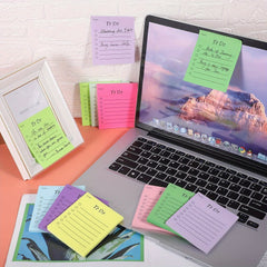 9pcs Multicolor Fluorescent Sticky Notes Adhesive Strong Sticky Notes Creative