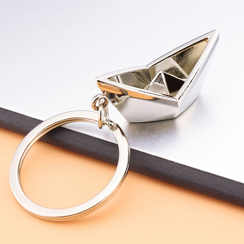 Creative Boat Shaped Keychain Metal Key Rings