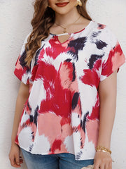  Tie Dye Short Sleeve Blouse