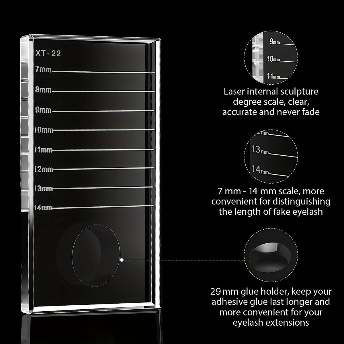 Crystal Eyelash Extension Pallet False Lash Tray Strip Glue Holder