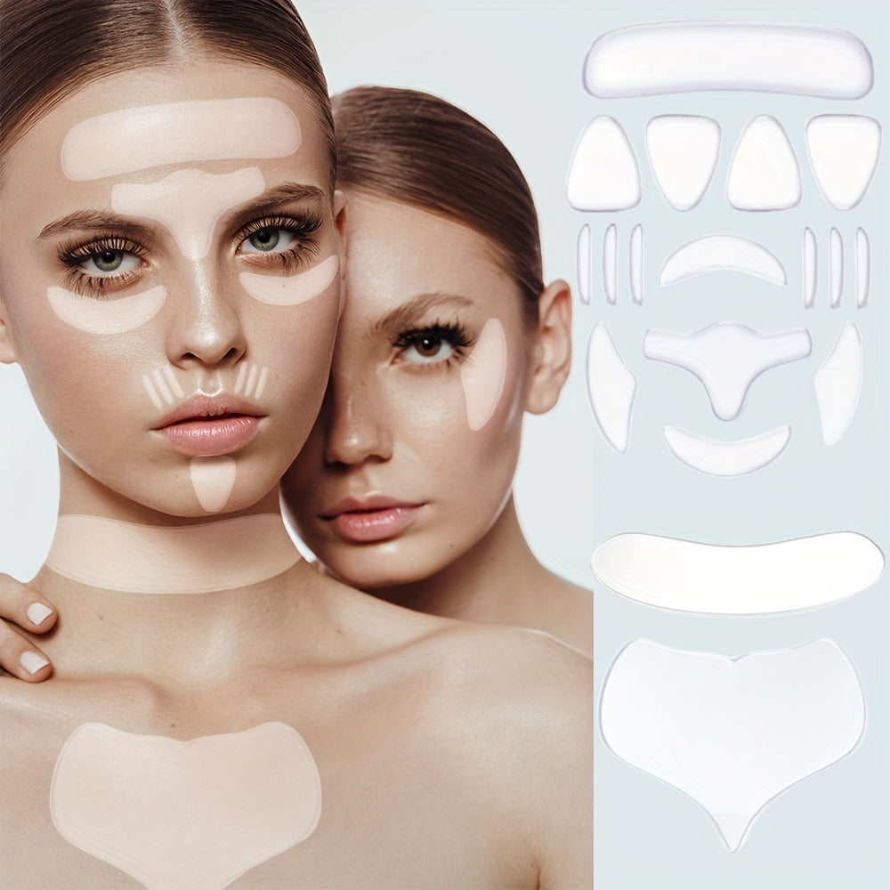 18pcs Silicone Lifting Patches for Face Neck Eyes Wrinkles Improve Skin Tone