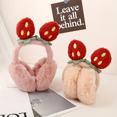Women's Strawberry Earmuffs for Christmas - Comfortable Winter Ear Warmers
