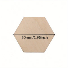 20pcs Wooden Hexagons for Painting Decoration
