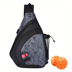 Adjustable Pickleball Sling Bag with Water Bottle Holder