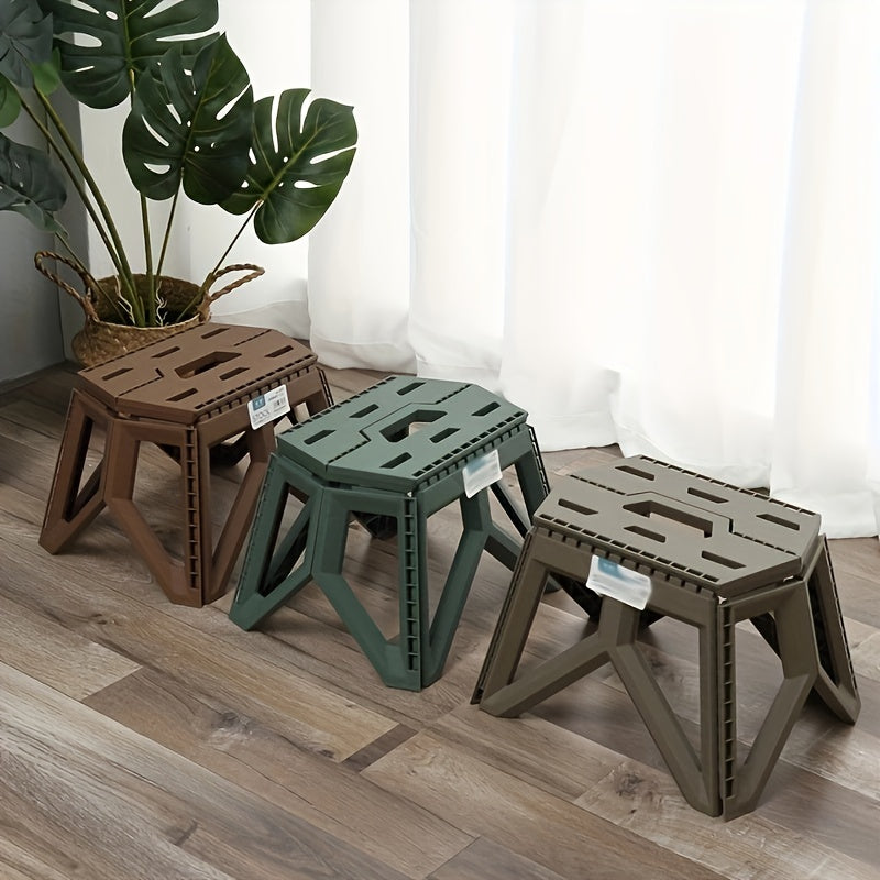 Outdoor Camping Portable Folding Stool Fishing Stool Plastic Short Stool