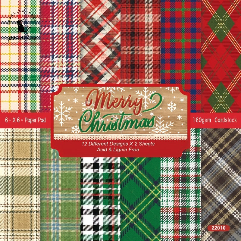Festive Plaid Pattern Paper for DIY Crafts