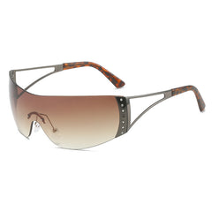 Frameless Y2K Sunglasses Sports Rhinestone Sunglasses