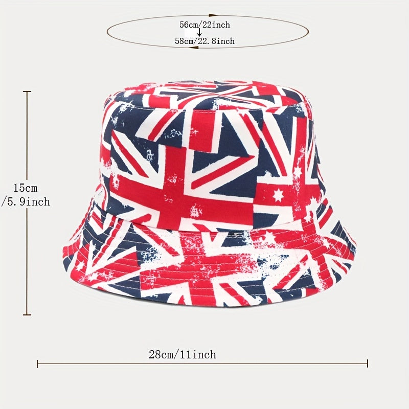 Print Reversible Bucket Hat Summer Sunscreen Fisherman Cap