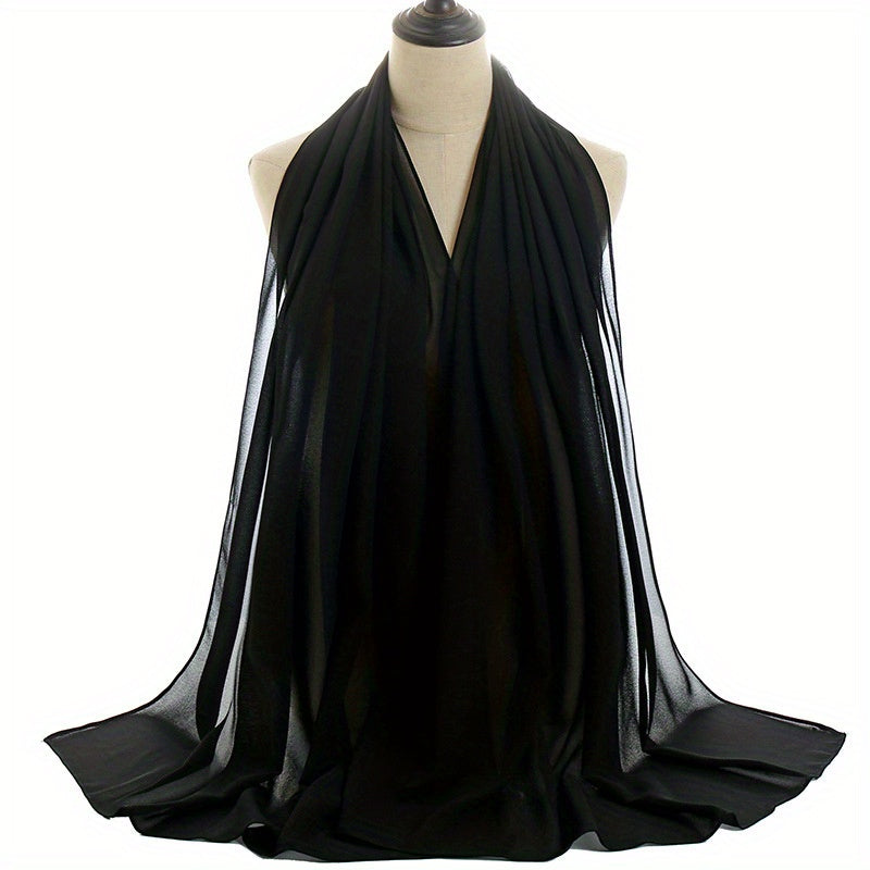 Chiffon Hijab Head Scarf Solid Shawl Classic Turban Scarves Large