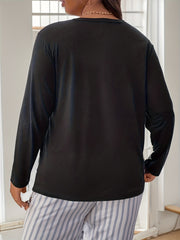  Flamingo Print Long Sleeve Lounge Top