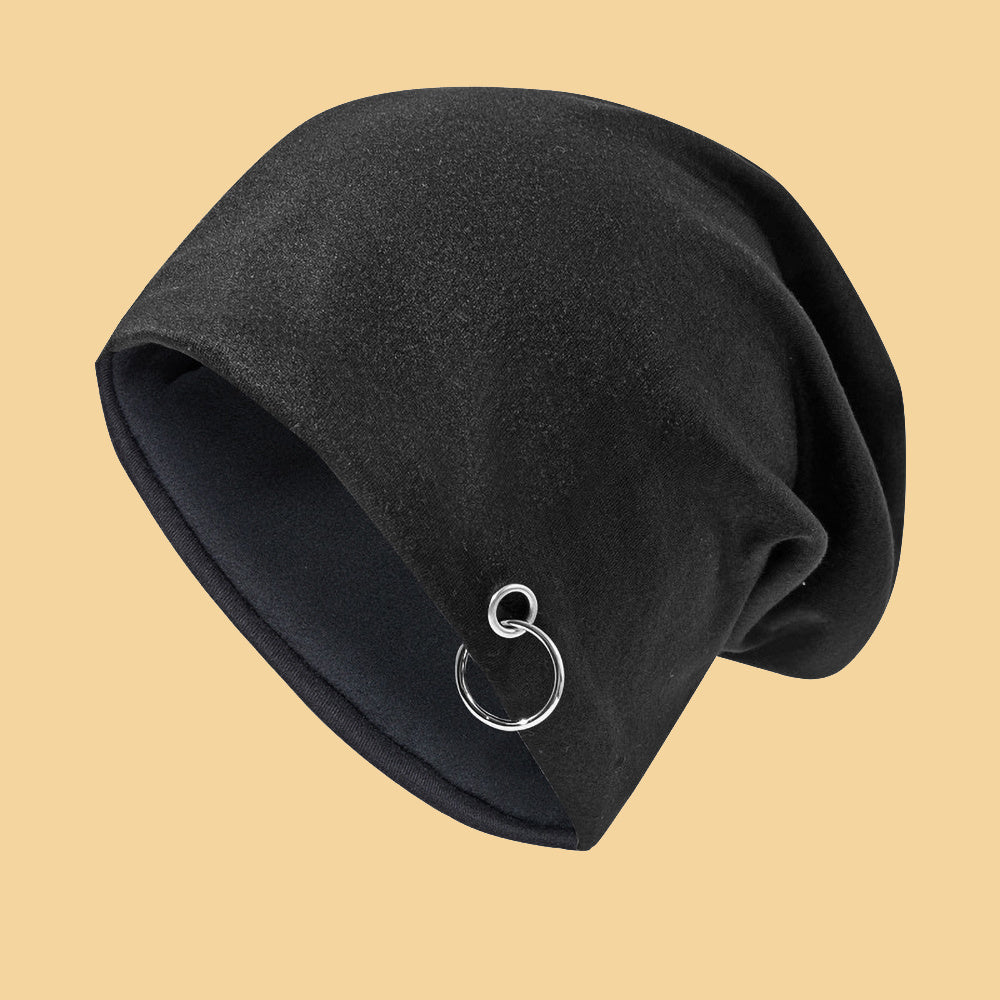 Iron Ring Stretch Beanie Elastic Soft Knit Hat Casual Warm Unisex