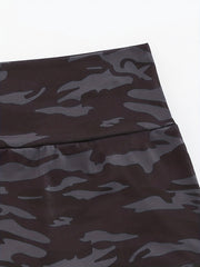 Camouflage Print Lounge Bottoms Elastic Waistband Shorts Womens