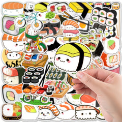 50 Sushi Doodle Stickers for Laptops, Water Bottles & More
