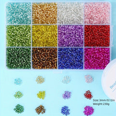 15 Colors 3mm Macaroon Seed Beads & Elastic Thread Set