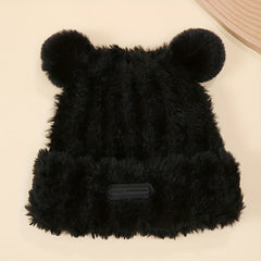 Warm Beanie Bear Ear Hat Lightweight Knitted Windproof Hat