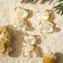 10pcs Aurora Bear Charms for Crafts DIY Resin Charms Accessories