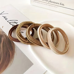 5pcs Wide Elastic Hair Tie Thick Hair Rope Seamless Ponytail Holder