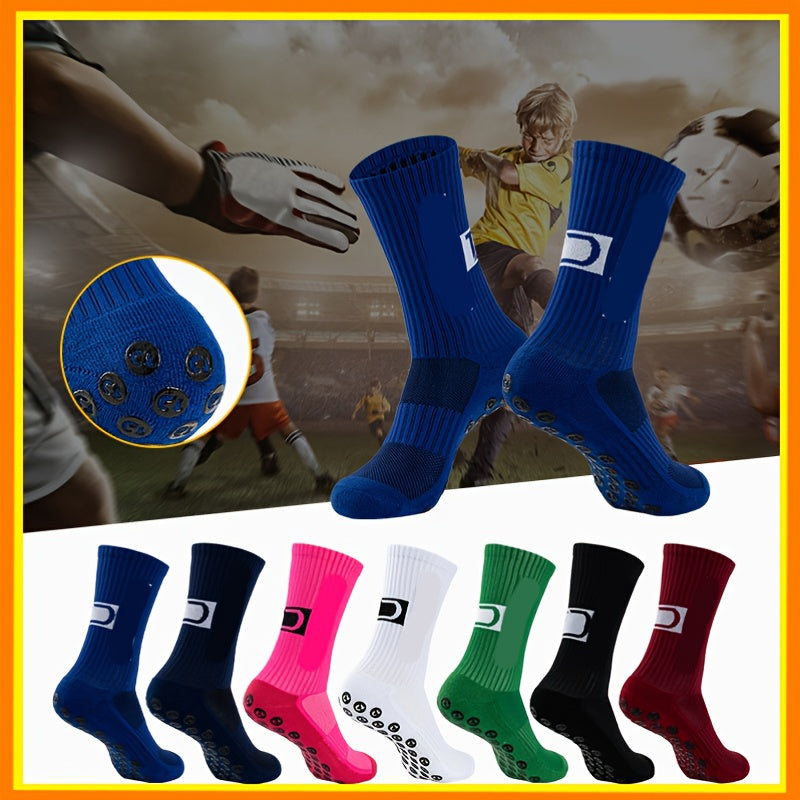 Men's Sweat-absorbing Non-slip Mid-calf Socks for Football Running