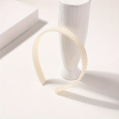 Faux Pearl Headband Wide Bridal Headdress Hair Band Wedding Party