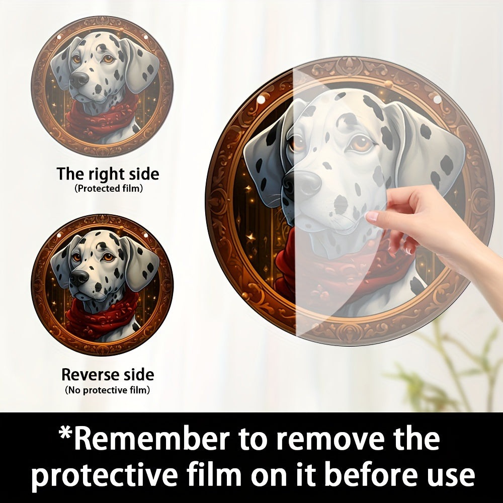 1pc Christmas Pet Dog Round Plate Decoration