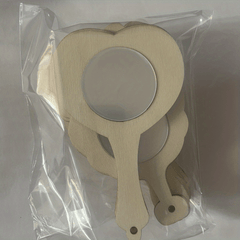 12pcs Mini Wooden Graffiti Mirrors for DIY Painting