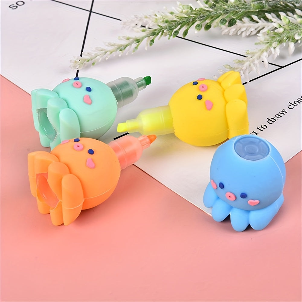 5 Colors Octopus Highlighter Pen Fluorescent Marker