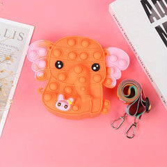 Elephant Silicone Coin Purse Bubble Pinching Crossbody Bag