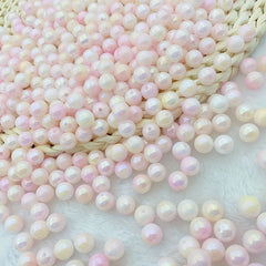30PCS 10MM Pink Gradient Acrylic Round Beads DIY Jewelry Making Crafts