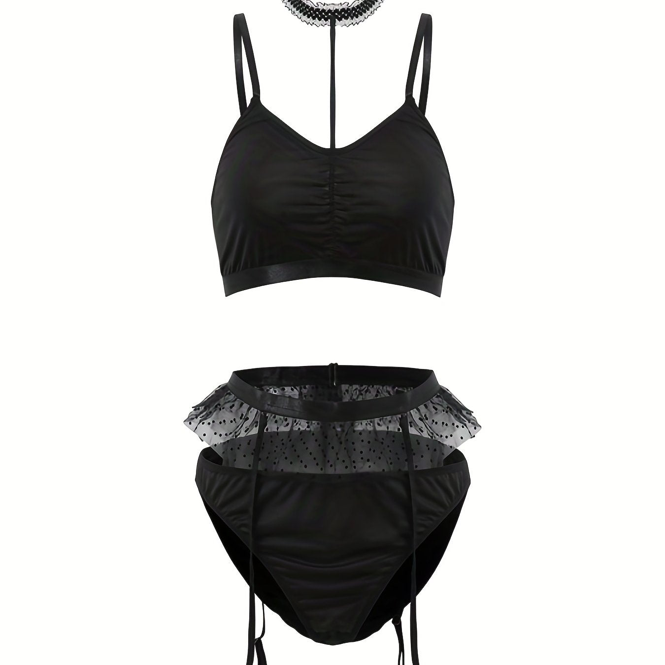  Sexy Bra & Panty Garter Lingerie Set