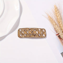 Rhinestone Snap Rectangle Hair Clip Glitter Hair Accessory