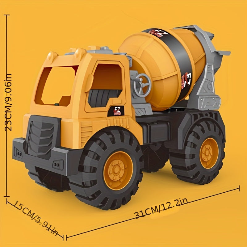 Large Mixing Engineering Vehicle Children's Toy Boy Set Excavator Digger